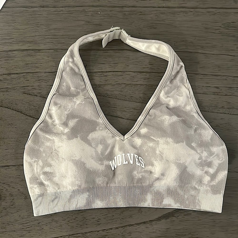 Darc Sport Loyalty Everson Seamless Halter Bra Cacti Cream Jumbo Marble Size M